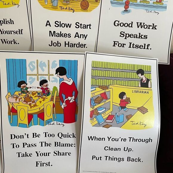 Positive Attitude 1980’s Posters Encourage Do The Right Things set of 6 - Picture 6 of 15